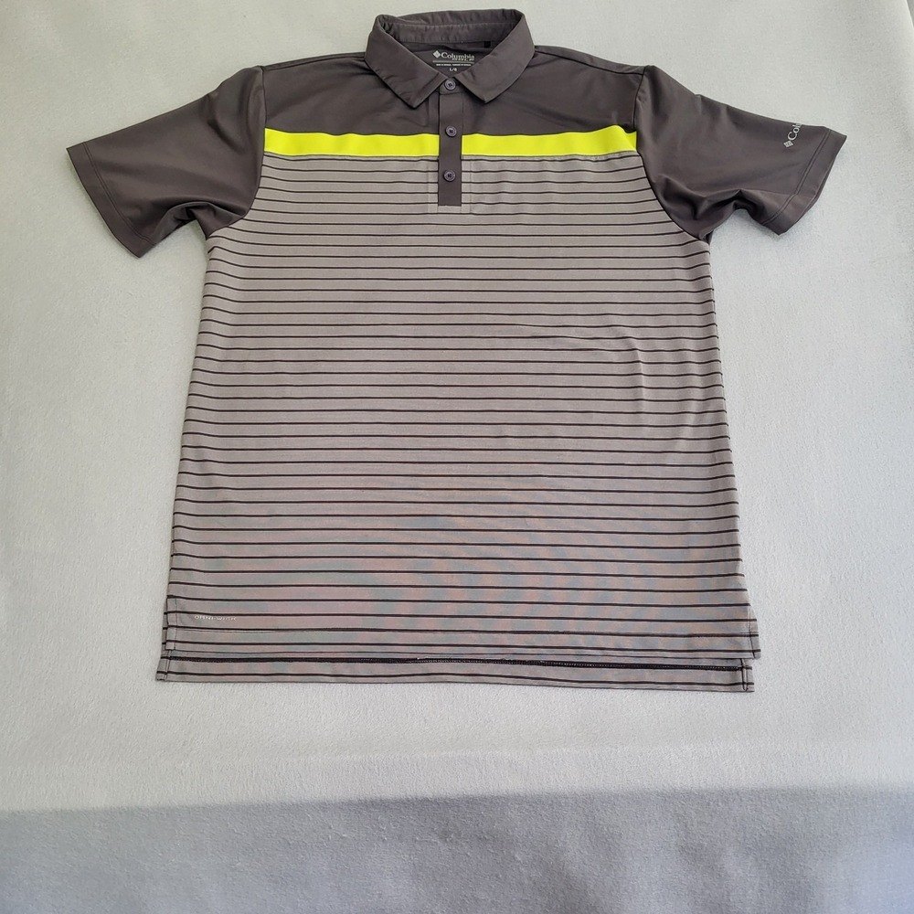 Columbia Golf Short Sleeve Striped Performance Polo Shirt Men's Size L